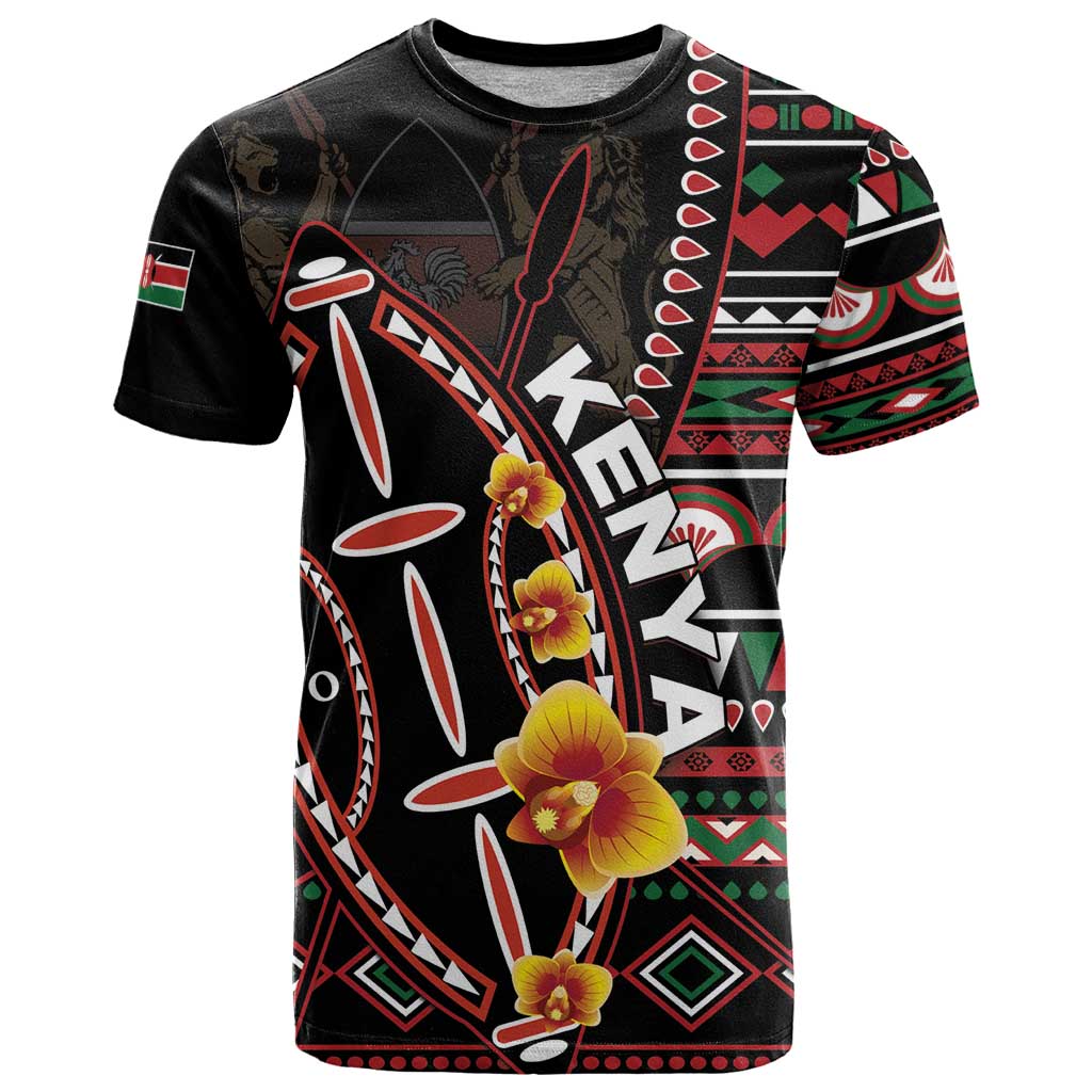 Personalized Kenya T Shirt Jamhuri ya Kenya Shield - Wonder Print Shop