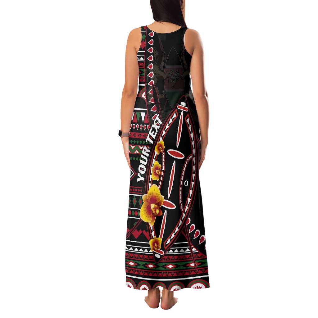 Personalized Kenya Tank Maxi Dress Jamhuri ya Kenya Shield - Wonder Print Shop