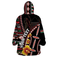 Personalized Kenya Wearable Blanket Hoodie Jamhuri ya Kenya Shield - Wonder Print Shop