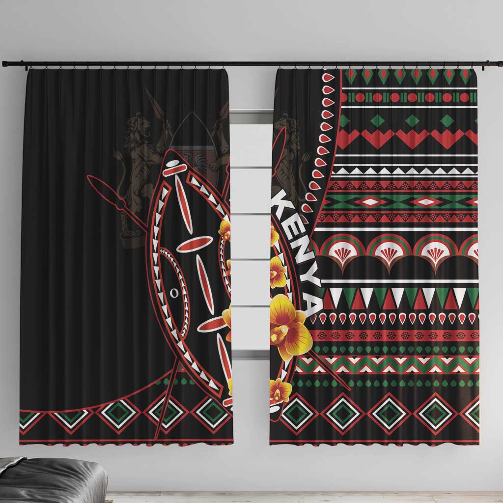 Kenya Window Curtain Jamhuri ya Kenya Shield - Wonder Print Shop