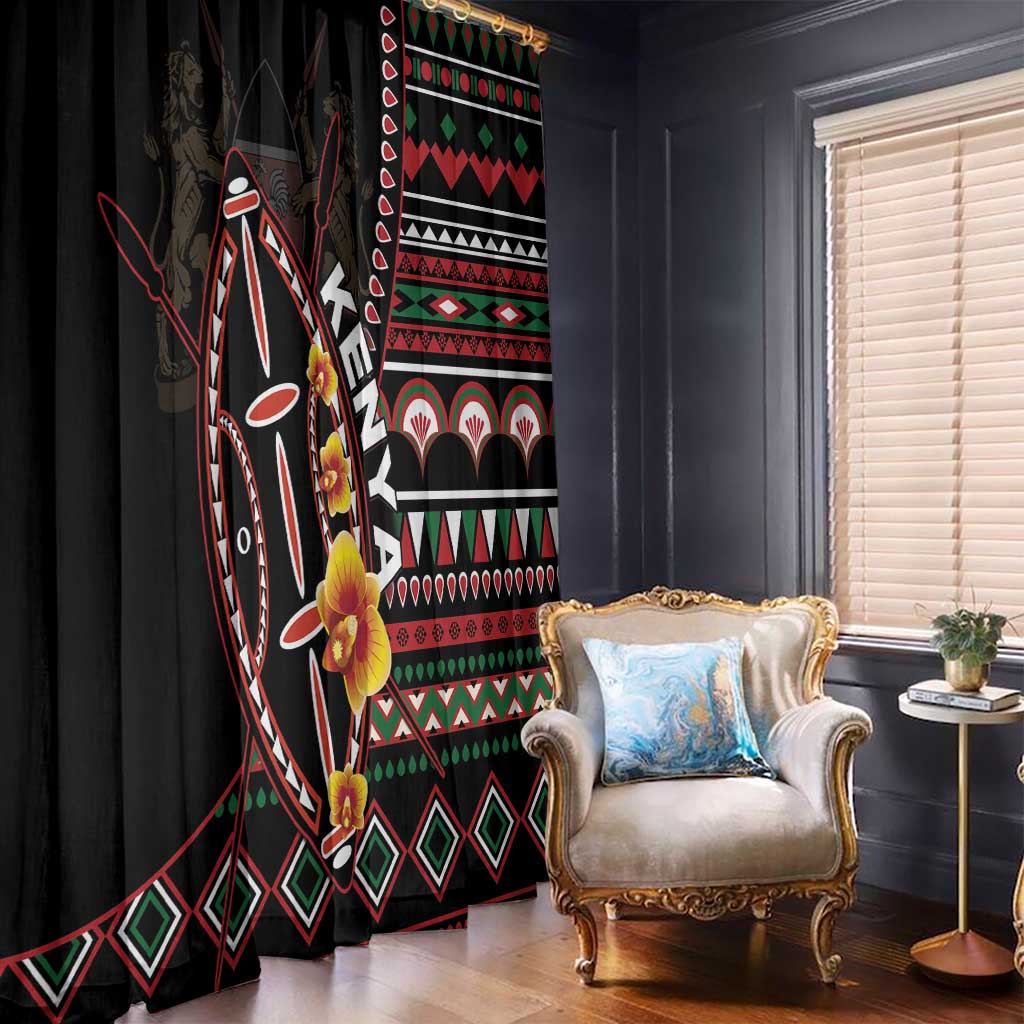 Kenya Window Curtain Jamhuri ya Kenya Shield - Wonder Print Shop