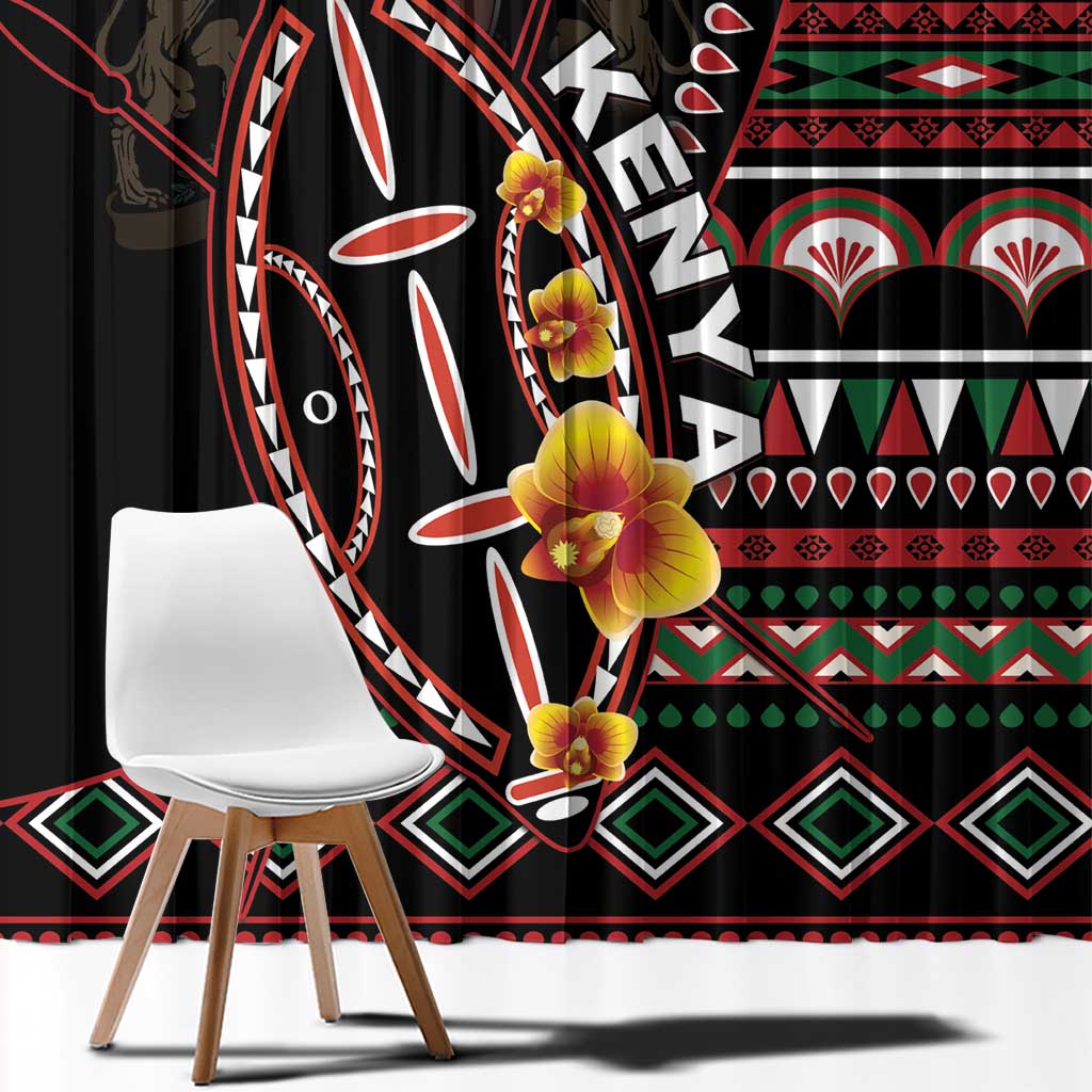 Kenya Window Curtain Jamhuri ya Kenya Shield - Wonder Print Shop