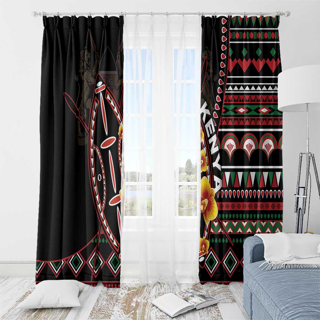 Kenya Window Curtain Jamhuri ya Kenya Shield - Wonder Print Shop
