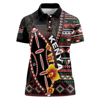 Personalized Kenya Women Polo Shirt Jamhuri ya Kenya Shield - Wonder Print Shop