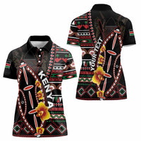 Personalized Kenya Women Polo Shirt Jamhuri ya Kenya Shield - Wonder Print Shop
