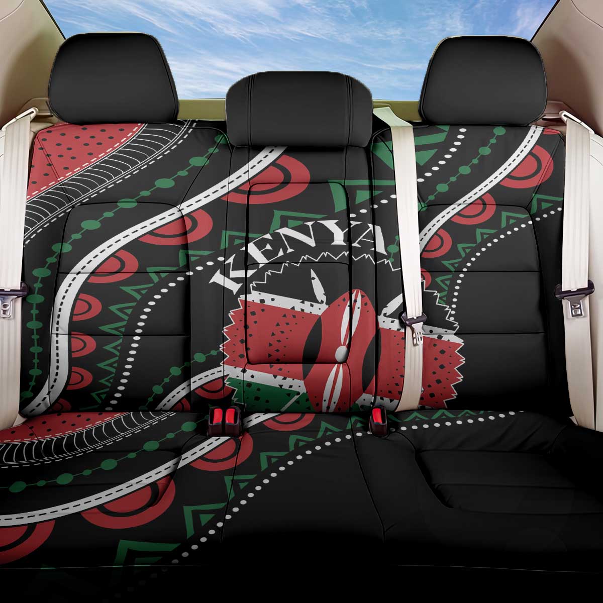 Kenya Back Car Seat Cover Harambee African Pattern - Wonder Print Shop