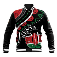 Personalized Kenya Baseball Jacket Harambee African Pattern - Wonder Print Shop
