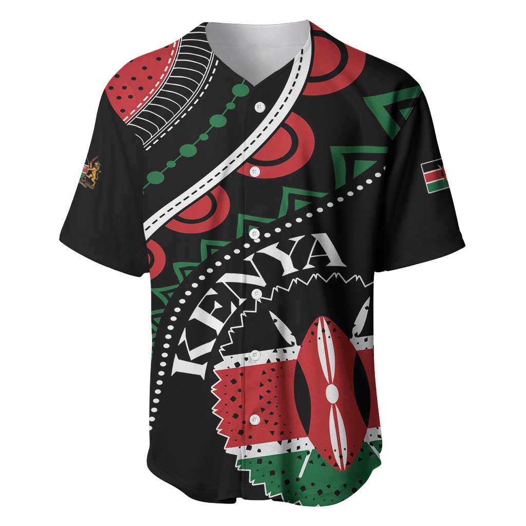 Personalized Kenya Baseball Jersey Harambee African Pattern - Wonder Print Shop