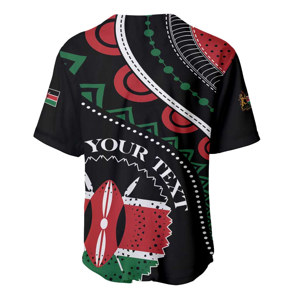 Personalized Kenya Baseball Jersey Harambee African Pattern - Wonder Print Shop