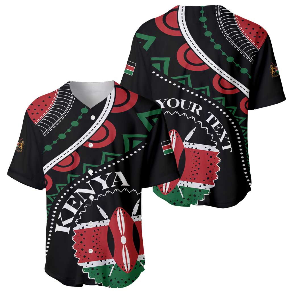 Personalized Kenya Baseball Jersey Harambee African Pattern - Wonder Print Shop