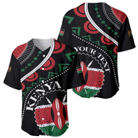 Personalized Kenya Baseball Jersey Harambee African Pattern - Wonder Print Shop