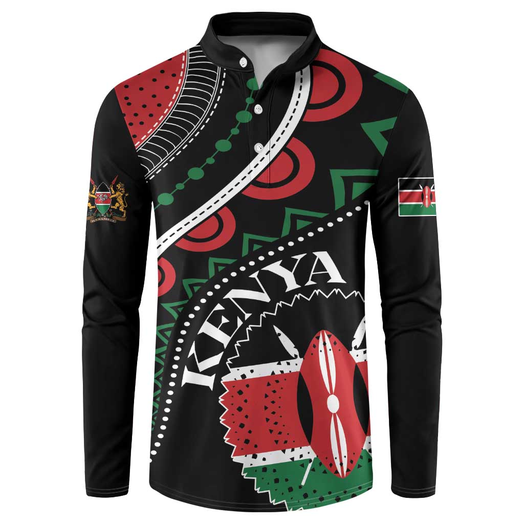 Personalized Kenya Button Sweatshirt Harambee African Pattern - Wonder Print Shop