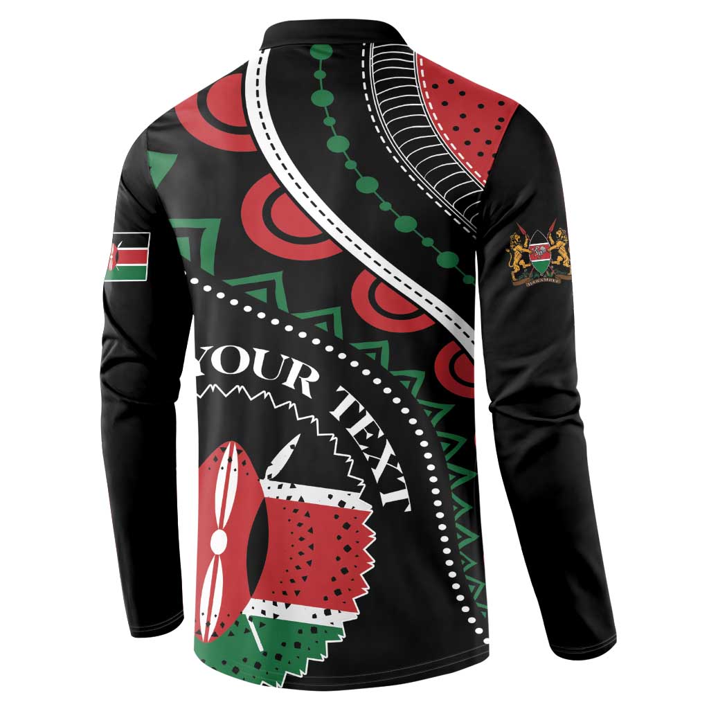 Personalized Kenya Button Sweatshirt Harambee African Pattern - Wonder Print Shop