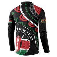 Personalized Kenya Button Sweatshirt Harambee African Pattern - Wonder Print Shop