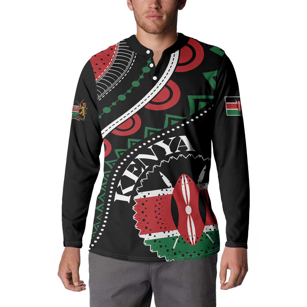 Personalized Kenya Button Sweatshirt Harambee African Pattern - Wonder Print Shop