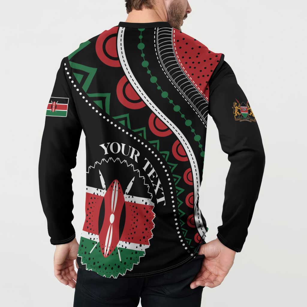 Personalized Kenya Button Sweatshirt Harambee African Pattern - Wonder Print Shop