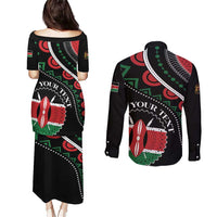 Personalized Kenya Couples Matching Puletasi and Long Sleeve Button Shirt Harambee African Pattern - Wonder Print Shop