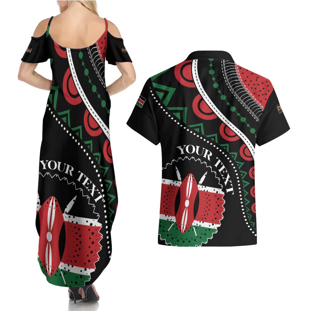 Personalized Kenya Couples Matching Summer Maxi Dress and Hawaiian Shirt Harambee African Pattern - Wonder Print Shop
