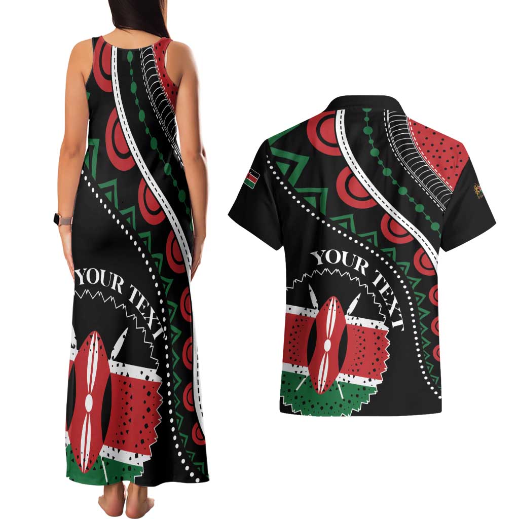 Personalized Kenya Couples Matching Tank Maxi Dress and Hawaiian Shirt Harambee African Pattern - Wonder Print Shop