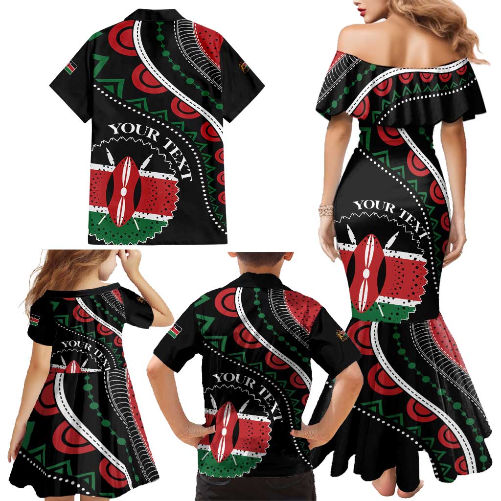 Personalized Kenya Family Matching Mermaid Dress and Hawaiian Shirt Harambee African Pattern - Wonder Print Shop