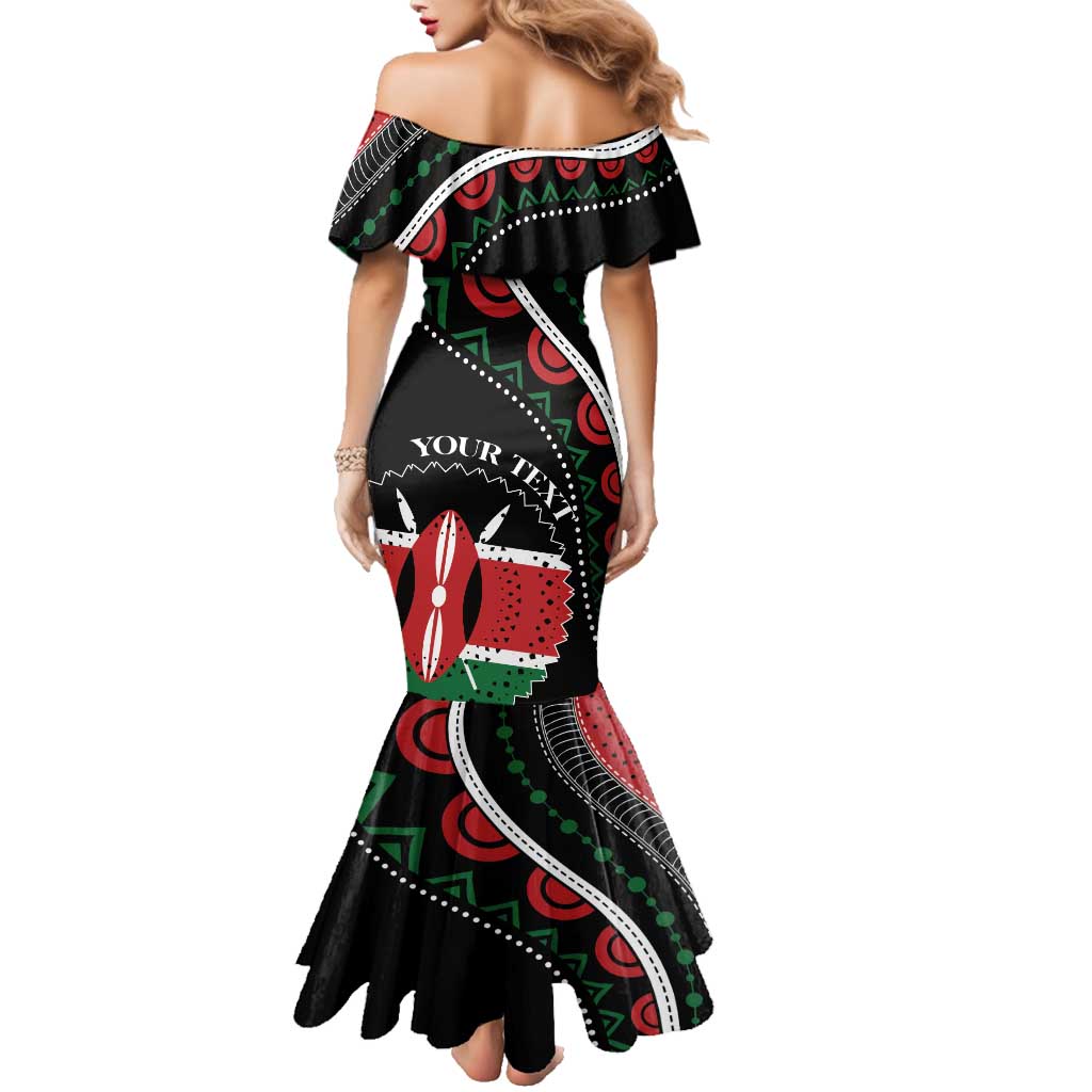 Personalized Kenya Family Matching Mermaid Dress and Hawaiian Shirt Harambee African Pattern - Wonder Print Shop