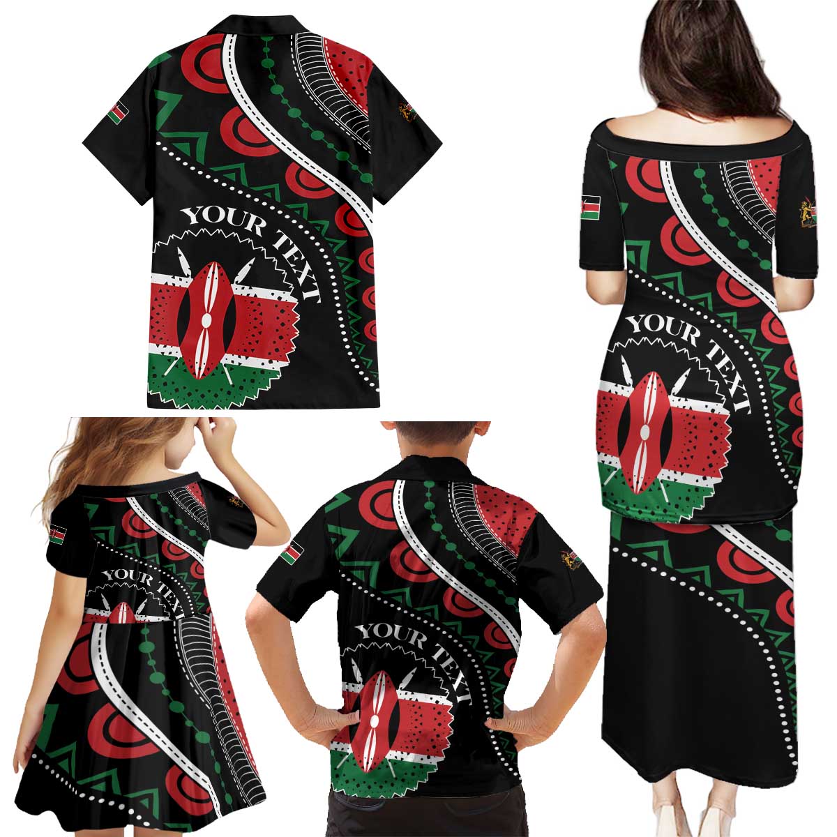 Personalized Kenya Family Matching Puletasi and Hawaiian Shirt Harambee African Pattern - Wonder Print Shop