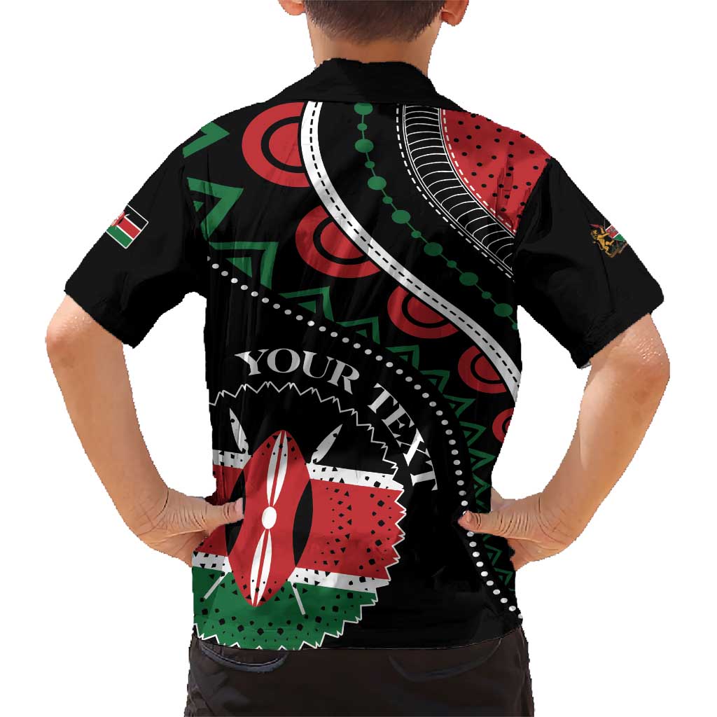 Personalized Kenya Family Matching Short Sleeve Bodycon Dress and Hawaiian Shirt Harambee African Pattern - Wonder Print Shop