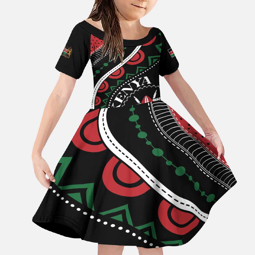 Personalized Kenya Family Matching Short Sleeve Bodycon Dress and Hawaiian Shirt Harambee African Pattern - Wonder Print Shop