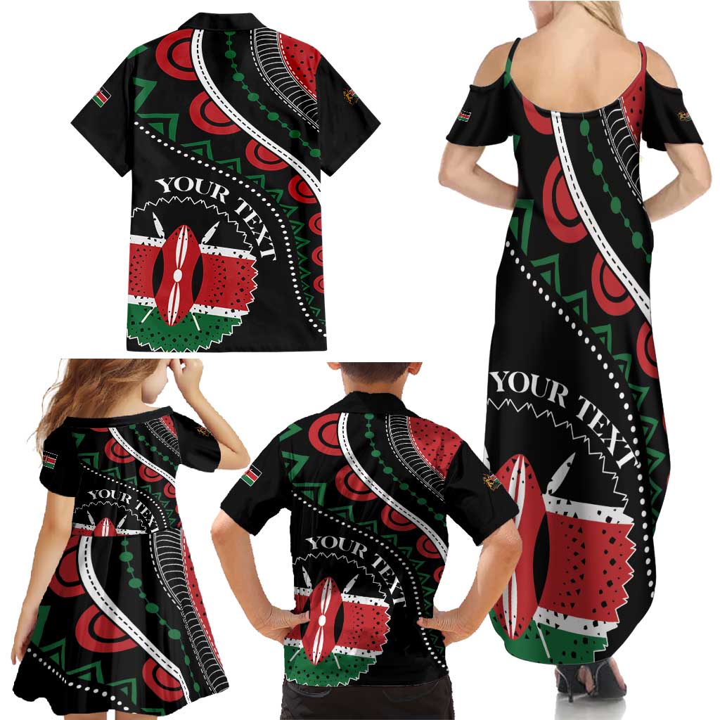 Personalized Kenya Family Matching Summer Maxi Dress and Hawaiian Shirt Harambee African Pattern - Wonder Print Shop