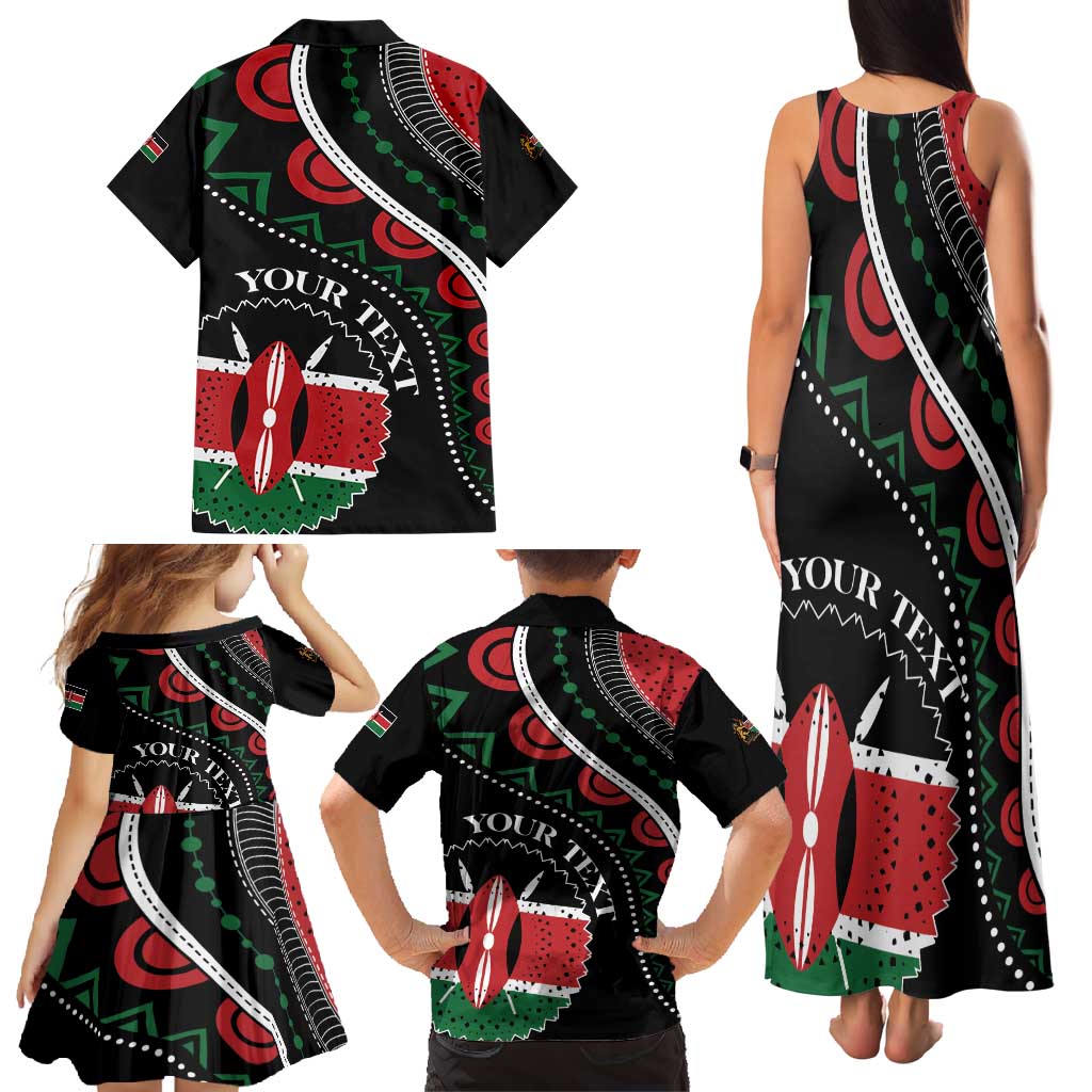 Personalized Kenya Family Matching Tank Maxi Dress and Hawaiian Shirt Harambee African Pattern - Wonder Print Shop