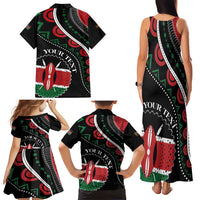 Personalized Kenya Family Matching Tank Maxi Dress and Hawaiian Shirt Harambee African Pattern - Wonder Print Shop