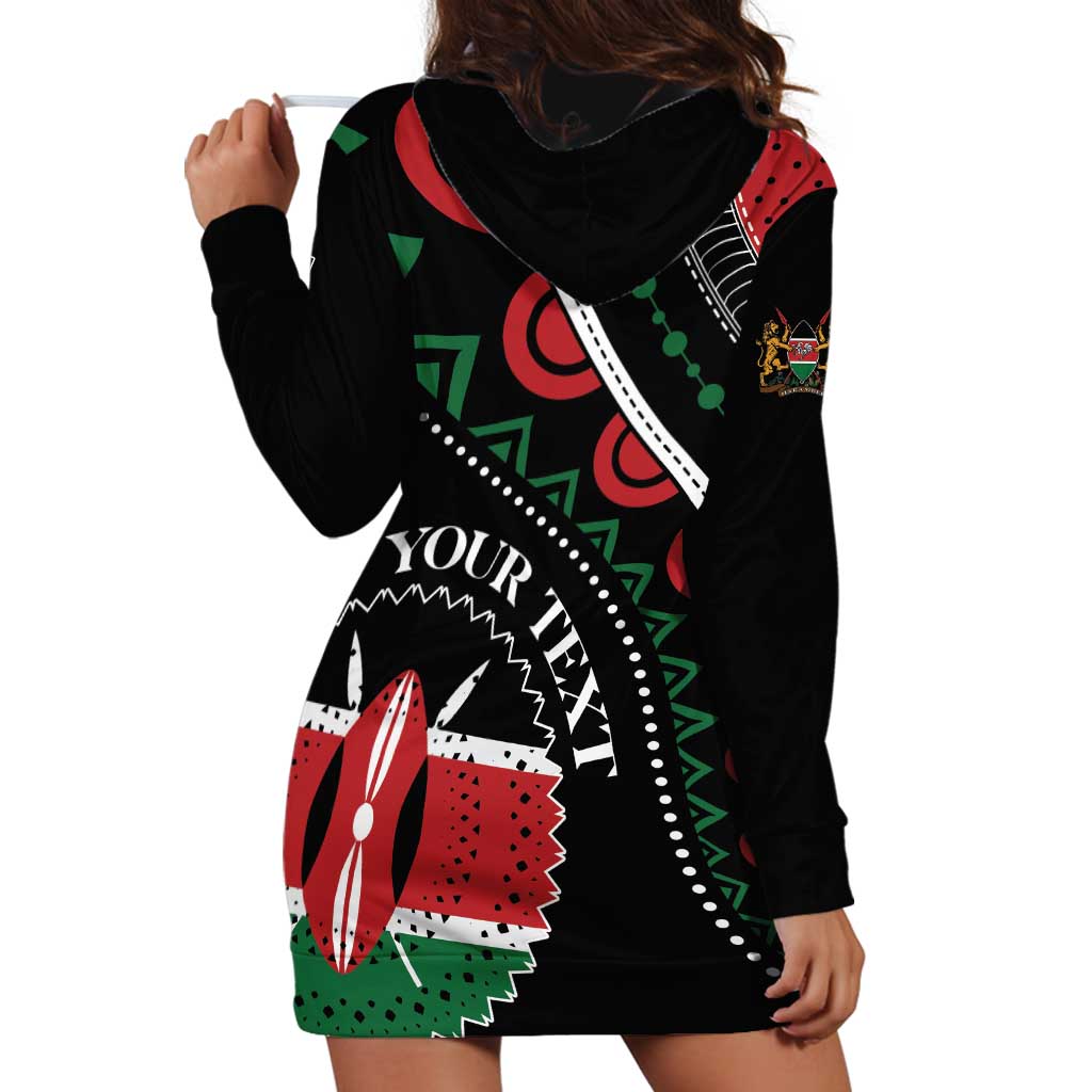 Personalized Kenya Hoodie Dress Harambee African Pattern - Wonder Print Shop