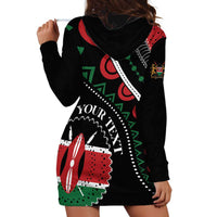 Personalized Kenya Hoodie Dress Harambee African Pattern - Wonder Print Shop