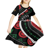 Personalized Kenya Kid Short Sleeve Dress Harambee African Pattern - Wonder Print Shop