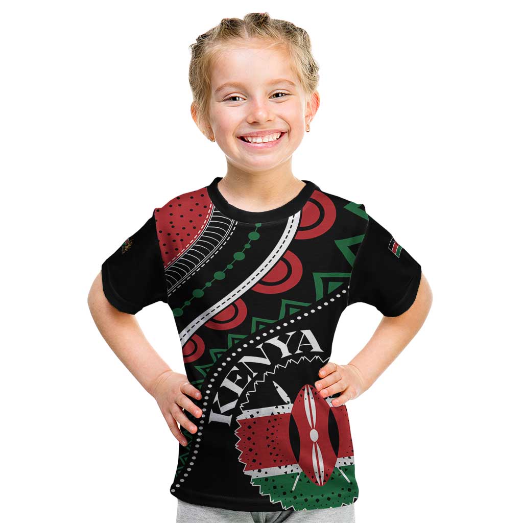 Personalized Kenya Kid T Shirt Harambee African Pattern - Wonder Print Shop