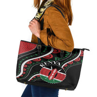 Kenya Leather Tote Bag Harambee African Pattern - Wonder Print Shop