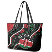 Kenya Leather Tote Bag Harambee African Pattern - Wonder Print Shop