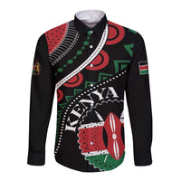 Personalized Kenya Long Sleeve Button Shirt Harambee African Pattern - Wonder Print Shop