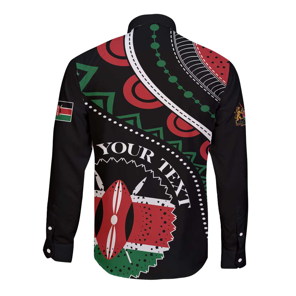 Personalized Kenya Long Sleeve Button Shirt Harambee African Pattern - Wonder Print Shop