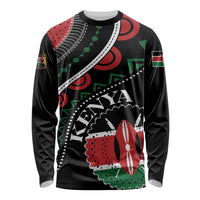 Personalized Kenya Long Sleeve Shirt Harambee African Pattern - Wonder Print Shop