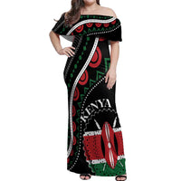 Personalized Kenya Off Shoulder Maxi Dress Harambee African Pattern - Wonder Print Shop