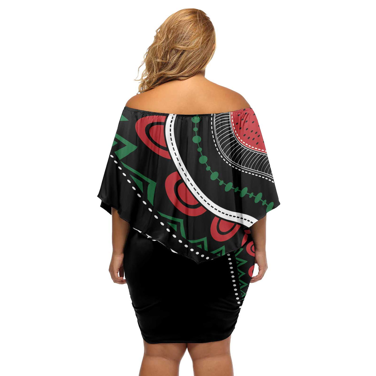 Personalized Kenya Off Shoulder Short Dress Harambee African Pattern - Wonder Print Shop