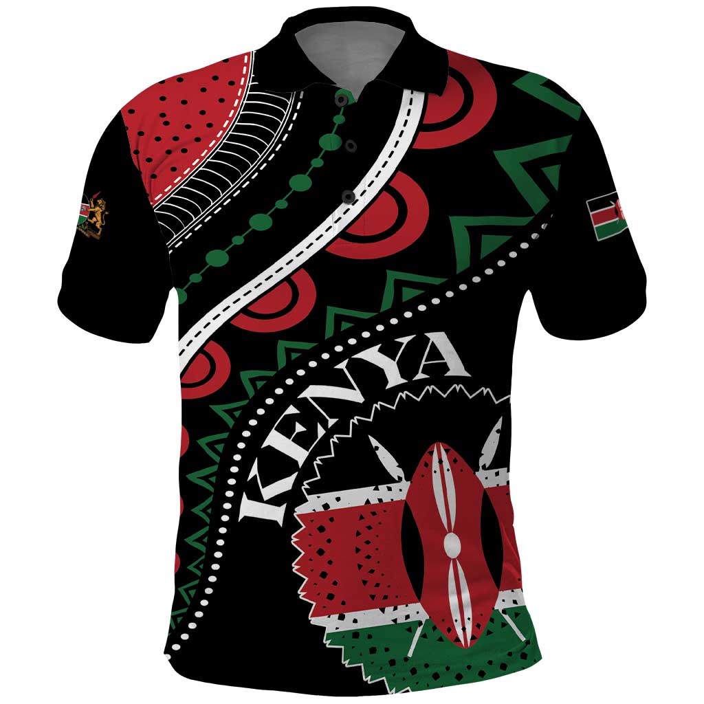 Personalized Kenya Polo Shirt Harambee African Pattern - Wonder Print Shop