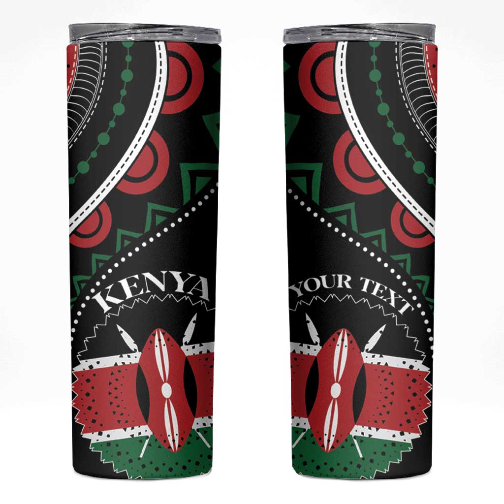 Personalized Kenya Skinny Tumbler Harambee African Pattern - Wonder Print Shop