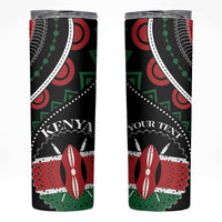 Personalized Kenya Skinny Tumbler Harambee African Pattern - Wonder Print Shop