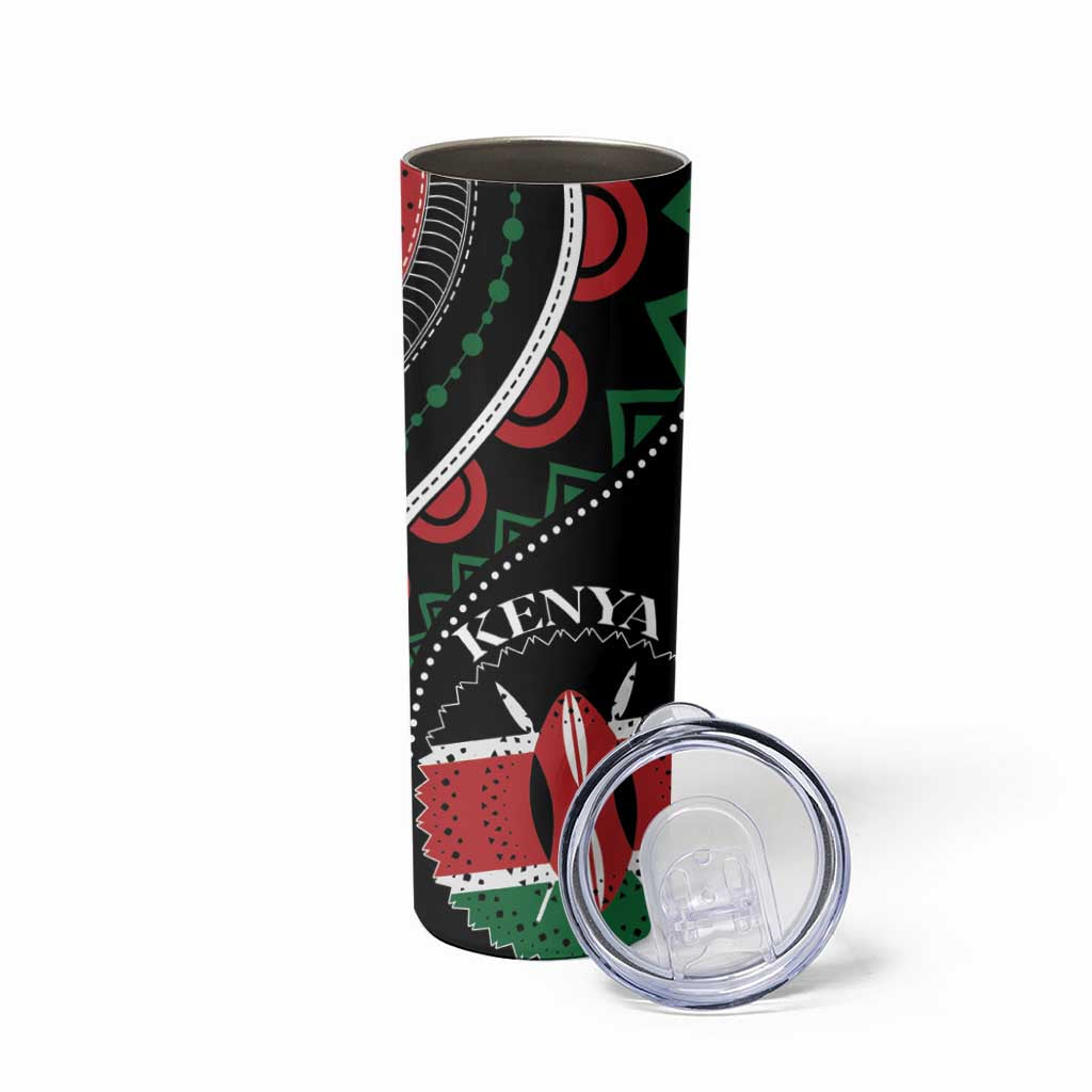 Personalized Kenya Skinny Tumbler Harambee African Pattern - Wonder Print Shop