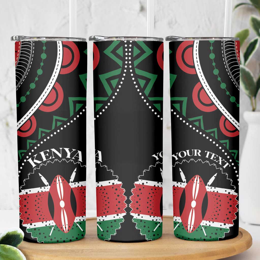 Personalized Kenya Skinny Tumbler Harambee African Pattern - Wonder Print Shop