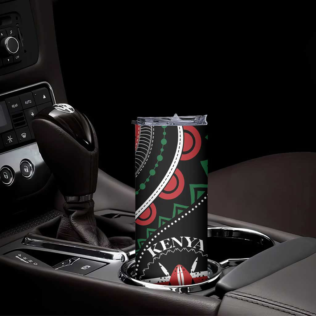 Personalized Kenya Skinny Tumbler Harambee African Pattern - Wonder Print Shop