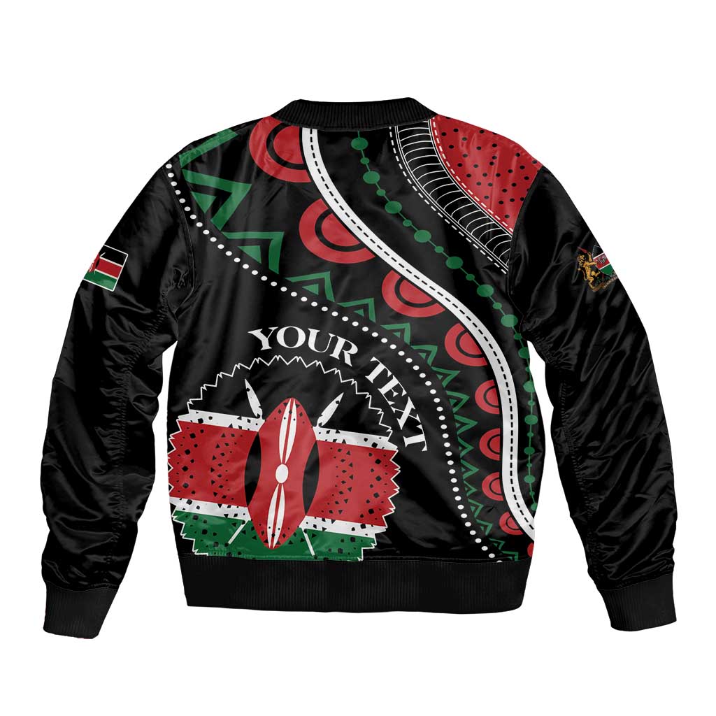 Personalized Kenya Sleeve Zip Bomber Jacket Harambee African Pattern - Wonder Print Shop