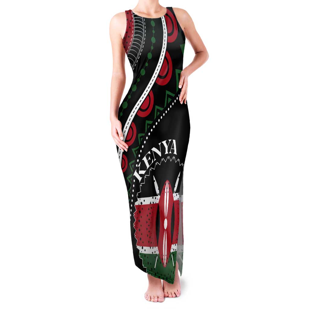 Personalized Kenya Tank Maxi Dress Harambee African Pattern - Wonder Print Shop